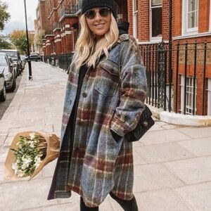 Zara checked over shirt size S nwt